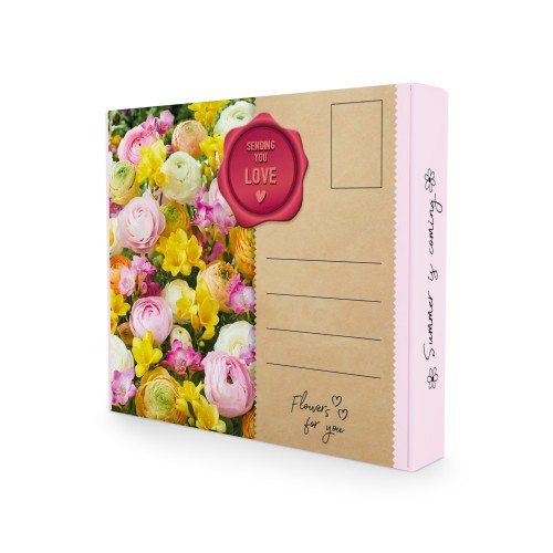 Postal Box - Sending You Love! (Freesia Hybrid, Freesia Hybrid, Ranunculus Asiaticus, Ranunculus Asiaticus, Freesia Hybrid) 25x Spring Planting Flower Bulbs| Flower Bulbs for Planting Now UK | Plant Garden Outdoor | Gifting Box | Present Box
