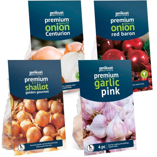 Adams Ultimate Onion Bundle 112pcs - 4 packs - Centurion, Red Baron, Golden Gourmet & Pink Germidour