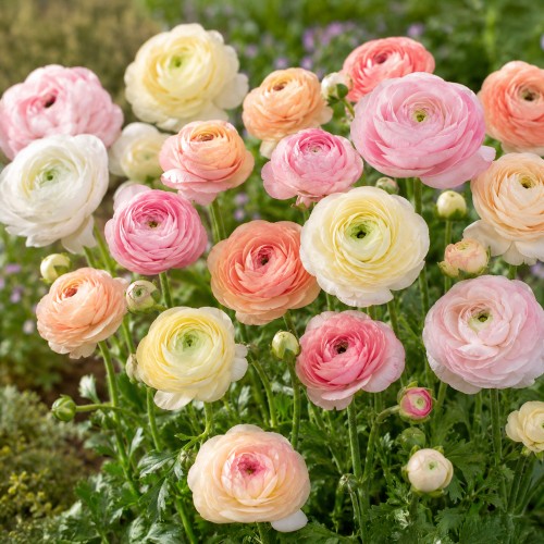 Ranunculus Pastel Mix 15 Bulbs Ready for Planting Now in UK Autumn Outdoor Gardens