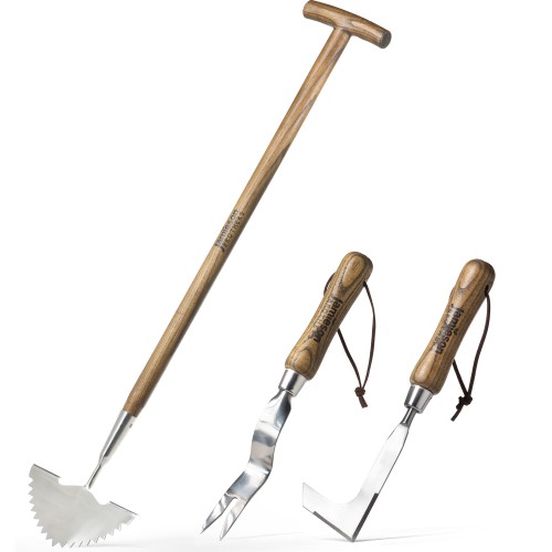 Gardening Stainless Steel Edging Iron, Hand Weed Remover Tool, Hand Daisy Grubber 3 in 1 Garden Tool Set By Jamieson Brothers