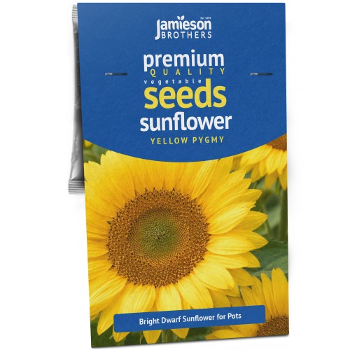 Sunflower Yellow Pygmy Flower Seeds (Approx. 20 seeds) by Jamieson Brothers