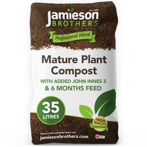 Mature Plant Compost with John Innes No.3 Added 35L bag - By Jamieson Brothers