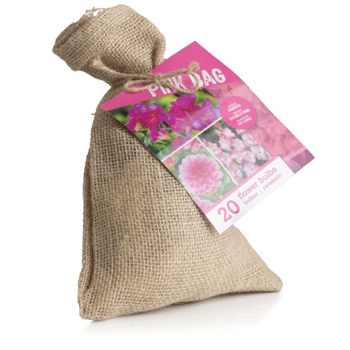 The Pink Bag (Dahlia Pinnata, Gladiolus Hortulanus, Freesia Hybrid) 20x Spring Planting Flower Bulbs