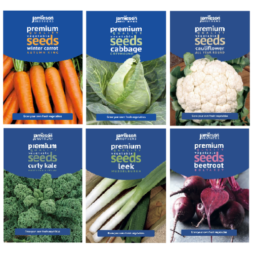 Jamieson Brothers® Winter Vegetable Seeds Bundle - 6 varieties - Over 6400 Seeds
