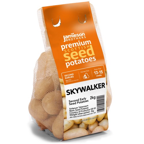 Skywalker Seed Potatoes 2kg Pack – A High-Yielding Second Early Variety with Excellent Disease Resistance, Perfect for Chipping, Baking, and Boiling