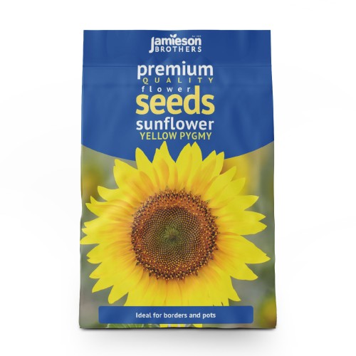 Sunflower Yellow Pygmy Flower Seeds (Approx. 20 seeds) by Jamieson Brothers