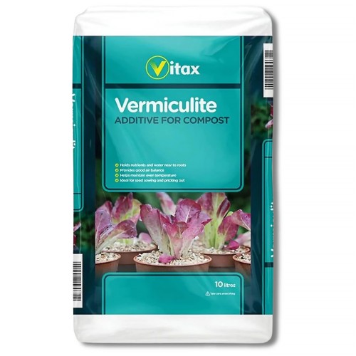Vitax Vermiculite - 10L bag, lightweight flakes that increase the retention of water and nutrients