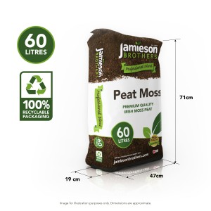 Peat Moss 60L - 100% natural and disease free to provide the perfect base for home mixing - By Jamieson Brothers