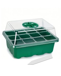 Garden Grow Plug and Seed Growing Cell Tray Perfect for Growing, Herbs, Flowers, Fruit or Vegetable Seeds Including 1 Tray, 1 Plug Planting Tray, Transparent Top with Changeable Vents & Plant Tag