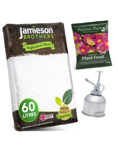 Jamieson Brothers Planting Kit, 60L Multi Purpose Compost, Plant Mister & 210g Fertiliser Bag