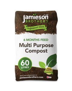 Multi Purpose Compost 60L - 6 months feeding as standard - Perfect for using around the home and garden By Jamieson Brothers