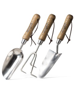 Gardening Stainless Steel Potting Scoop, Hand Trowel, Hand Cultivator  3 in 1 Garden Tool Set By Jamieson Brothers