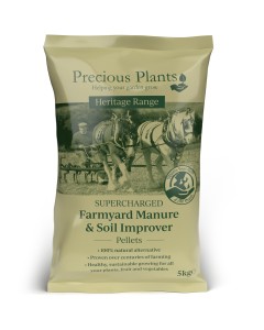 Precious Plants Pelleted Farmyard Manure Fertiliser 5kg Sachet – Organic Soil Improver & Plant Feed for Flowers, Beds & Borders