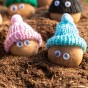 Potato Personality Kit with Tiny Woolly Hat - Random Colour Selection - Frost Protection for Your Potato