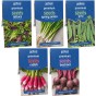 Jamieson Brothers Grow Your Own Starter Garden Bundle 5 Pack Easy Vegetable Seed Collection (Lettuce Mesclun Mix, Spring Onion White Lisbon, Pea Kelvedon Wonder, Radish French Breakfast, Beetroot Boltardy)