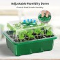 Garden Grow Plug and Seed Growing Cell Tray Perfect for Growing, Herbs, Flowers, Fruit or Vegetable Seeds Including 1 Tray, 1 Plug Planting Tray, Transparent Top with Changeable Vents & Plant Tag
