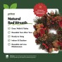 30cm Christmas Wreath for Front Door Realistic Natural Red Xmas Wreath with Baubles, Flowers, Berries and Pine Cones for Indoor & Outdoor Christmas Decor Home Decoration