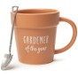 Gardening Gift Mug - Gardener of the year plant pot mug with shovel shaped spoon by Jamieson Brothers