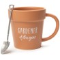 Gardening Gift Mug & Spoon Set - Gardener of The Year Plant Pot Mug, Shovel Shaped Stainless Steel Spoon - A Great Novelty Gift for Gardeners by Jamieson Brothers