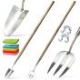 Gardening Stainless Steel Long Handled Fork and Long Handled Trowel 2 in 1 Garden Tool Set By Jamieson Brothers