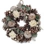 30cm Christmas Wreath for Front Door or Table Centre Realistic White Frosted Xmas Wreath with Xmas Baubles, Flowers, Berries and Pine Cones for Indoor & Outdoor Christmas Decor Home Decoration