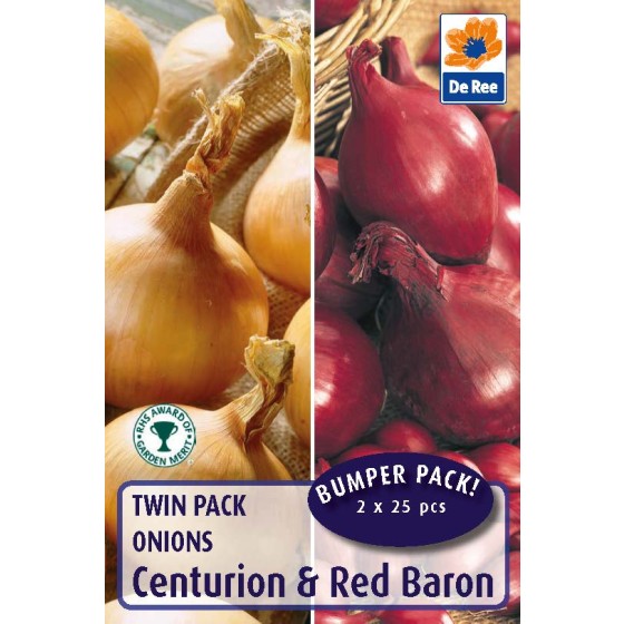 De Ree Onion sets twin pack of Centurion and Red Baron (2 x25 bulbs)