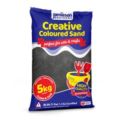 Charcoal Coloured Dry Play Sand – 5kg Bag Soft Sand for Kids – Make Sand Art, Arts & Craft Sand – Non-Toxic & Non-Staining – Just Add Water to Make Playsand for Kids – Jamieson Brothers Creative Sand