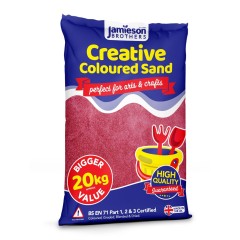 Red Coloured Dry Play Sand – Soft Sand for Kids – Make Sand Art, Arts & Craft Sand – Non-Toxic & Non-Staining – Just Add Water to Make Playsand for Kids – Jamieson Brothers Creative Sand