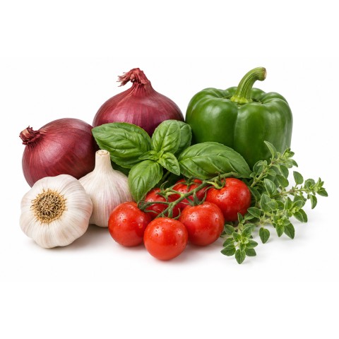 Italian Pizza & Pasta Sauce Growing Kit – White Garlic, Red Winter Onions, Sweet Basil, Oregano, Red Cherry Tomato & Sweet Pepper by Jamieson Brothers