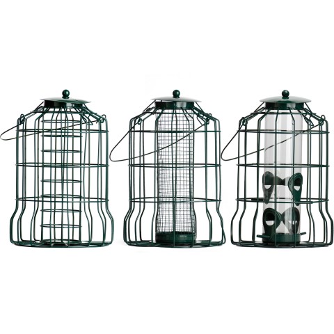 Squirrel Resistant Bird Feeders For Seeds Fatballs and Nuts- 3 pack by Jamieson Brothers