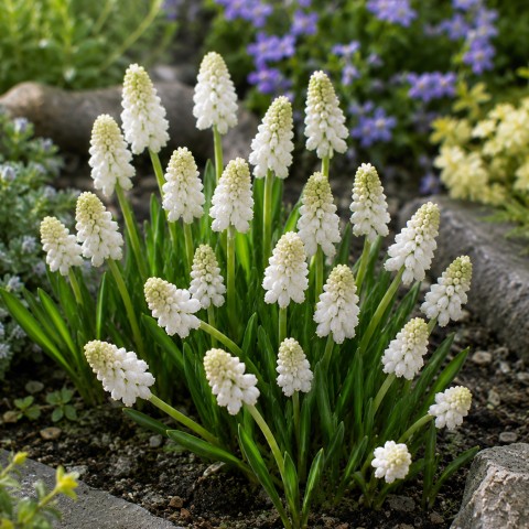Muscari Aucheri White Magic 10 Bulbs Ready for Planting Now in UK Autumn Outdoor Gardens by Jamieson Brothers