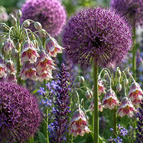 Best Friends, Mystical Melody: Allium Bulgaricum & Allium Ostara, 10 Bulbs Ready for Planting Now in UK Autumn Outdoor Gardens