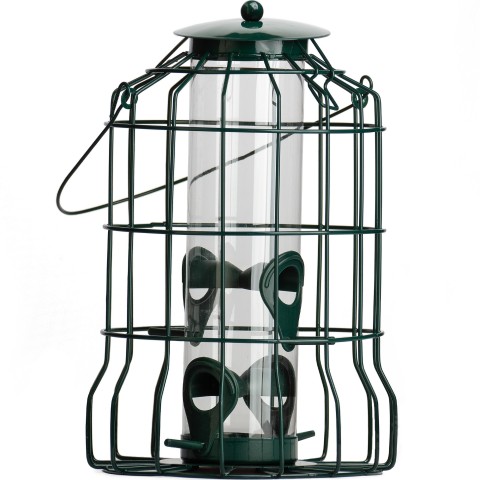 Metal Squirrel Resistant Hanging Seed Bird Feeders for Small & Medium sized Birds perfect for Finches, Sparrows & Woodpeckers - Durable Outdoor Seed Feeder for Birds