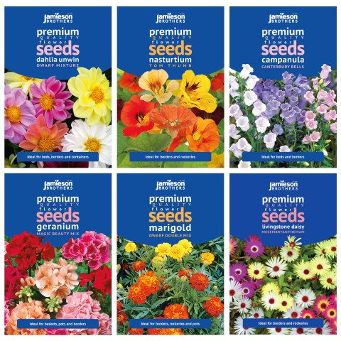 Borders & Baskets Flower Seed Mix (Approx. 2670 seeds) by Jamieson Brothers