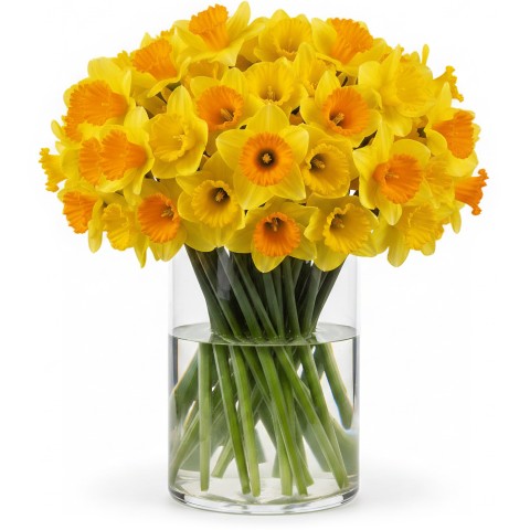 50 Freshly Cut Mixed Orange & Yellow Daffodils – Ready to Bloom | Perfect for Home Décor, Indoor Displays & Easter Gifts UK