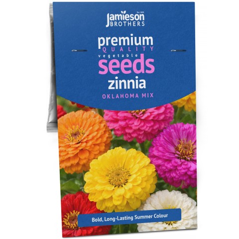 Zinnia Oklahoma Mix – 50 Compact Cut Flower Seeds for Vibrant Summer Displays