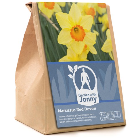 Garden with Jonny Narcissus Red Devon 15 Bulbs