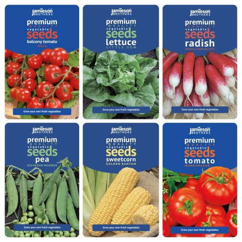 Summer Vegetable Seeds Bundle - 6 varieties (Approx. 1500 seeds) by Jamieson Brothers®