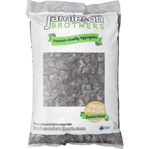 20mm Welsh Blue Plum Slate Chippings 25kg Bag – Decorative Garden Stones for Landscaping & Borders | Gravel for Garden, Aggregates for Outdoor Use by Jamieson Brothers