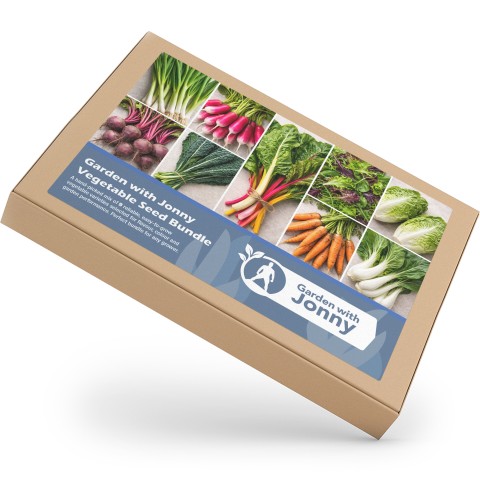 Garden with Jonny Vegetable Seed Bundle – 9 Variety Kitchen Garden Starter Pack – Easy to Grow Mixed Veg Seeds for Raised Beds, Allotments & Containers – UK Growing