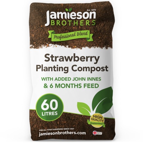 Strawberry Planting Compost with added John Innes 60L - 6 months feeding in this professional blend by Jamieson Brothers