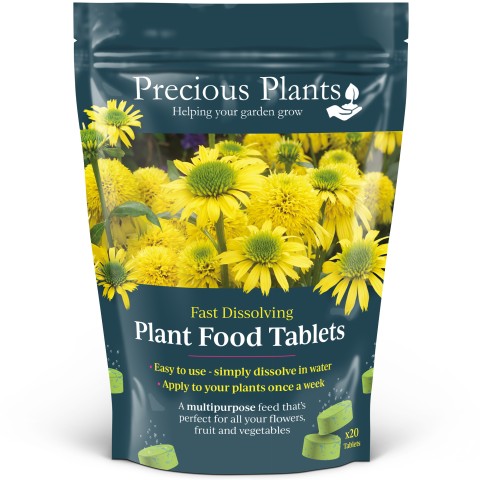 Precious Plants Fast Dissolving Plant Food Tablets 20 Pack – Quick Release Fertiliser for Indoor & Outdoor Plants – Pouch