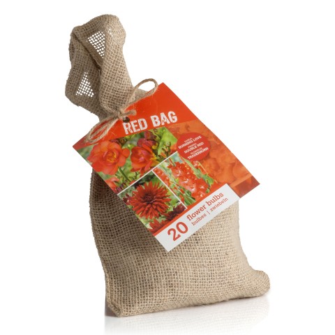 The Red Bag (Dahlia Pinnata, Gladiolus Hortulanus, Freesia Hybrid) 20x Spring Planting Flower Bulbs