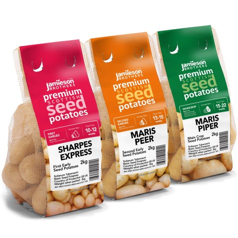 6kg Seed Potato Bundle (Sharpes Express, Maris Peer & Maris Piper) Easy to Grow & High Yielding Varieties Perfect for All Uses