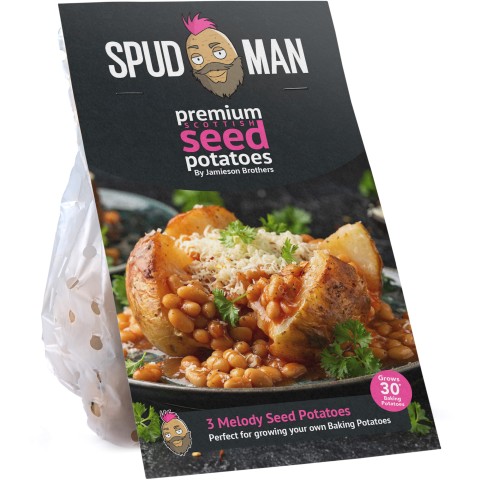 SpudMan 3 Melody Seed Potatoes, Grows Approx. 30 Baking Potatoes