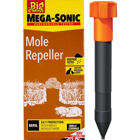 Mega-Sonic Mole Repeller – Humane Mole Deterrent for Lawns & Gardens | Sonic Mole Repeller, Alternative to Mole Trap & Mole Poison