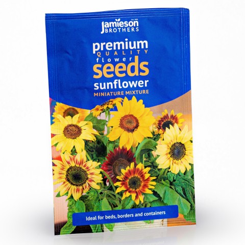 Sunflower Miniature Mixture Flower Seeds (Approx. 25 seeds) - By Jamieson Brothers