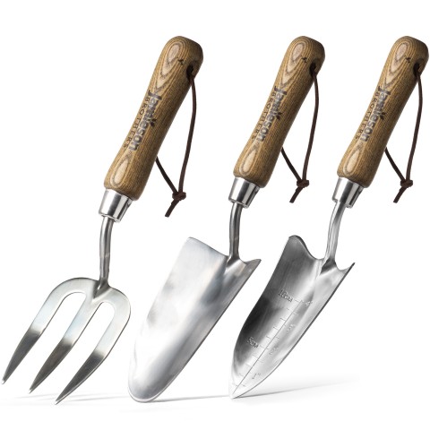 Gardening Stainless Steel Hand Trowel, Hand Fork and Transplanting Trowel 3 in 1 Garden Tool Set By Jamieson Brothers